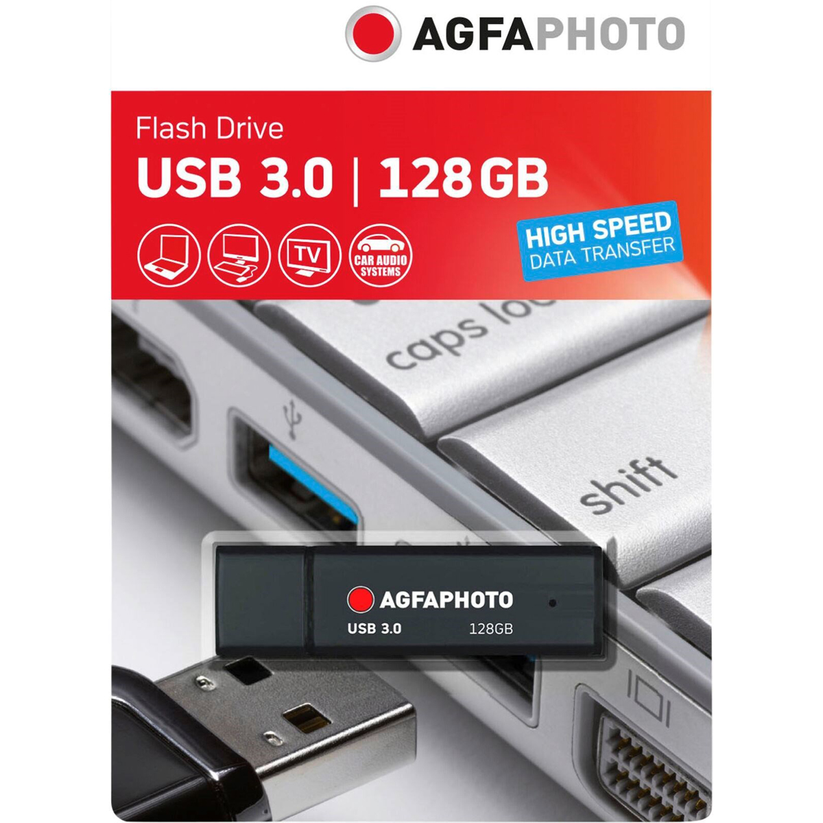 AgfaPhoto USB-Stick 128 GB, USB 3.0 schwarz