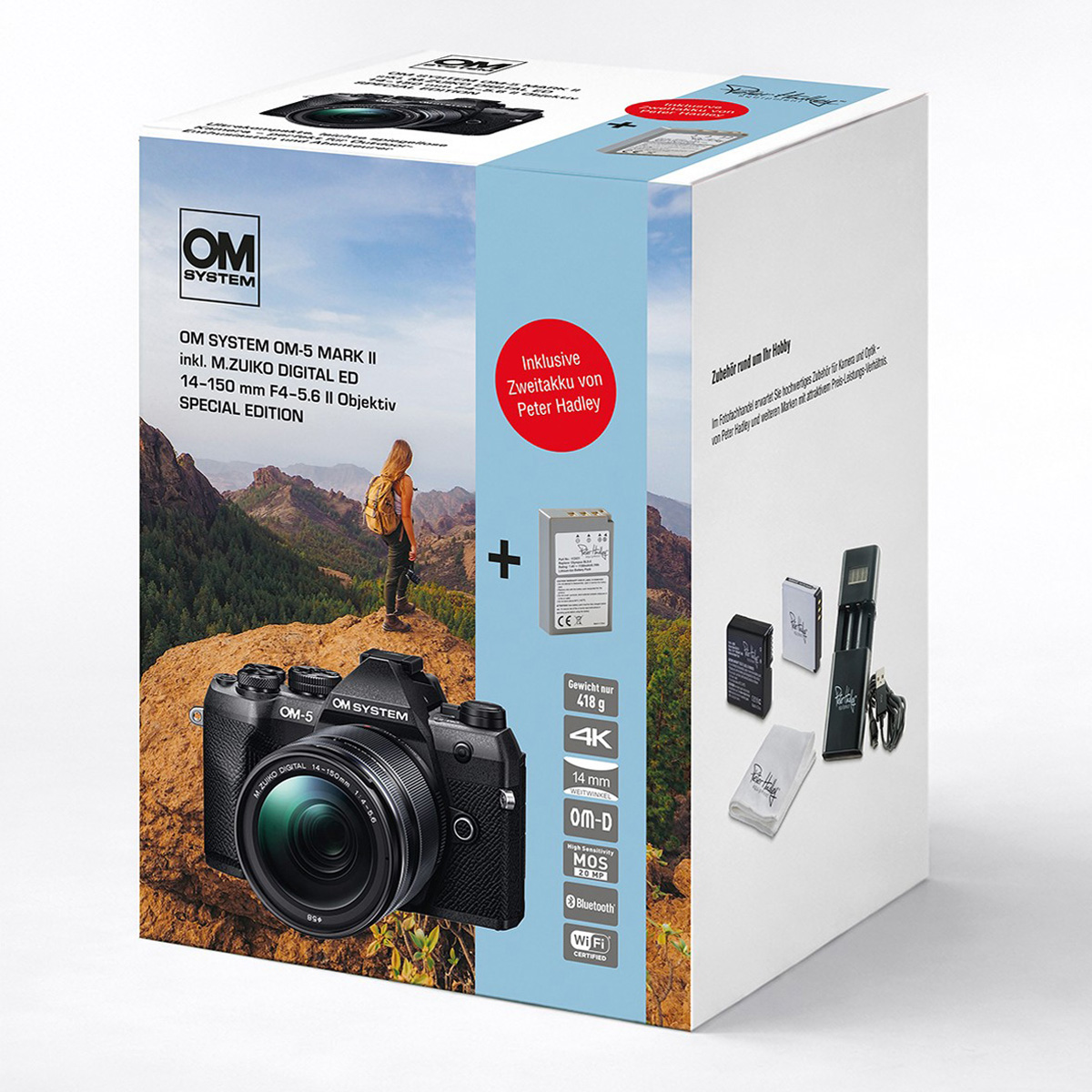 OM SYSTEM OM-5 II Special Edition silber + ED 14-150 mm  II + PH Akku