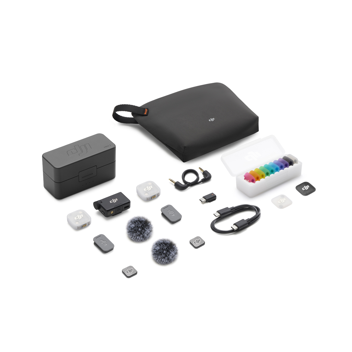 DJI MIC Mini 2 (2 TX + 1 RX+Charging Case), Empfänger, Sender, Ladeschale