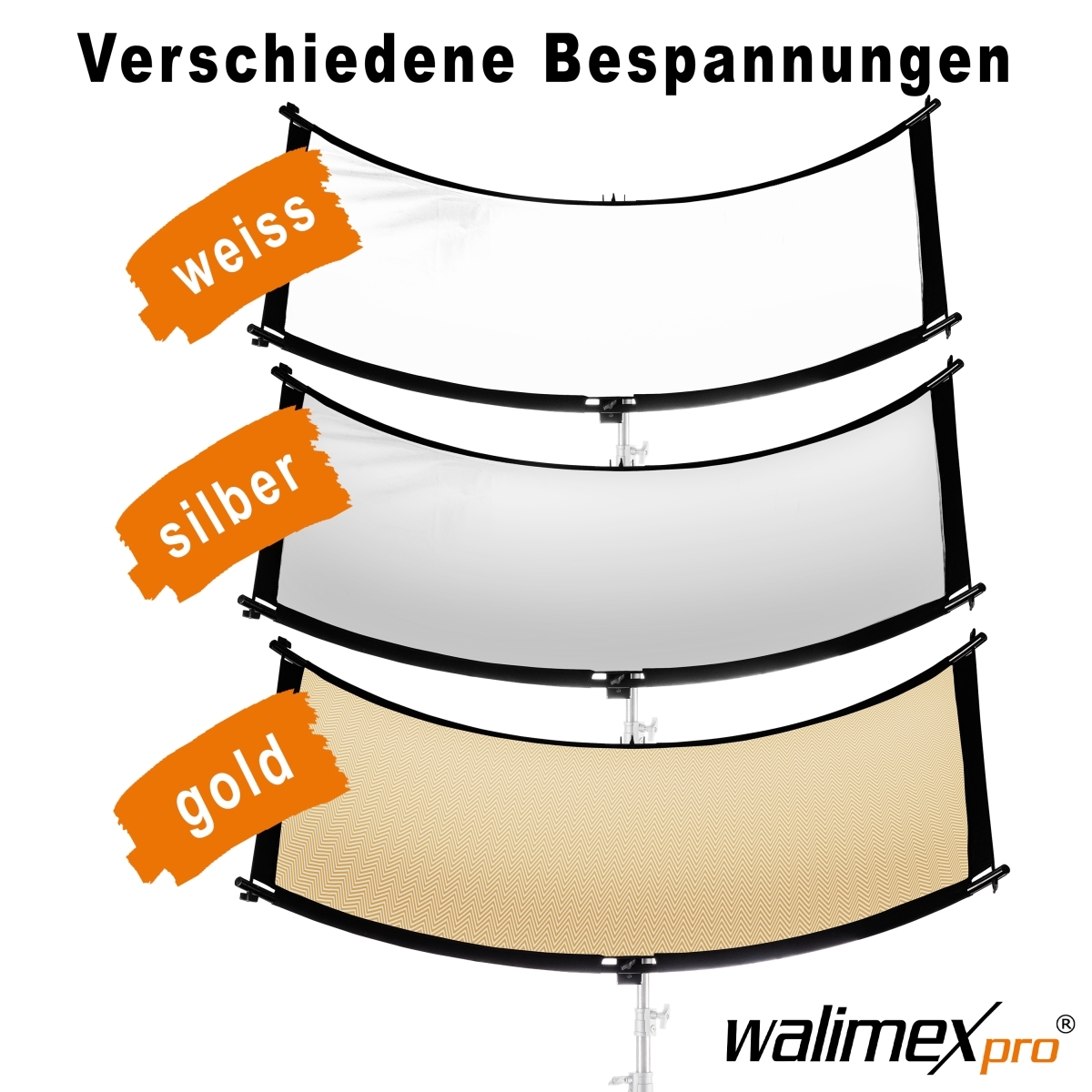 Walimex pro 3in1 Reflektor Halfpipe, konkav 150x60