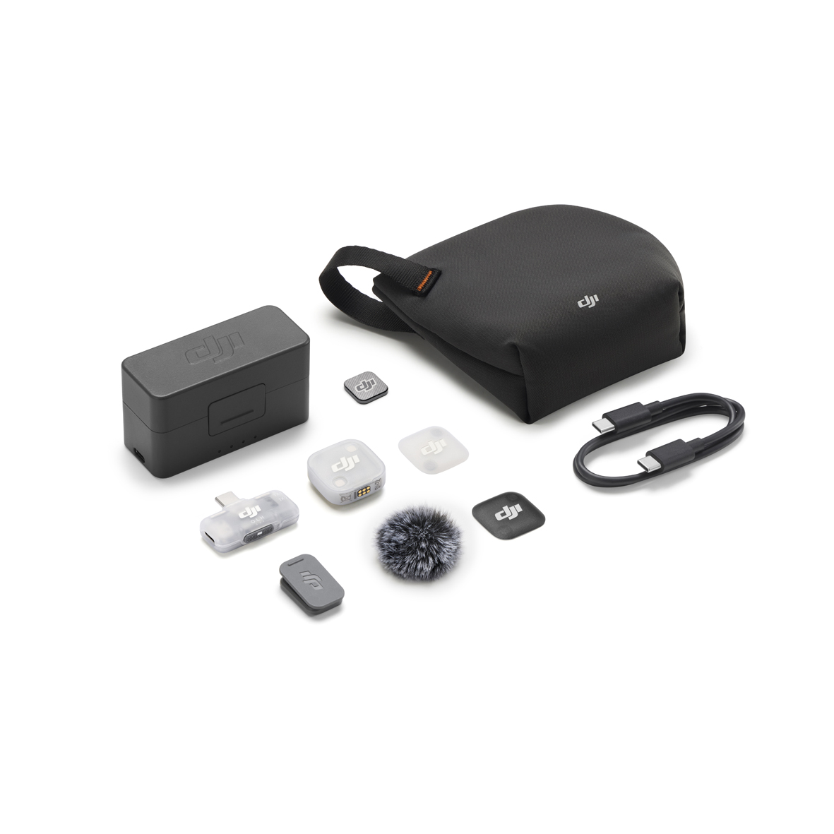 DJI MIC Mini 2 (1 TX + 1 Mobile RX+Charg Case), Empfänger, Sender, Ladeschale