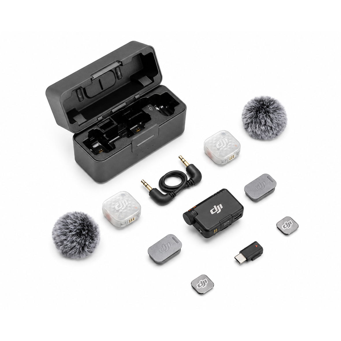 DJI MIC Mini 2S (2 TX + 1 RX+Charging Case), Empfänger, Sender, Ladeschale