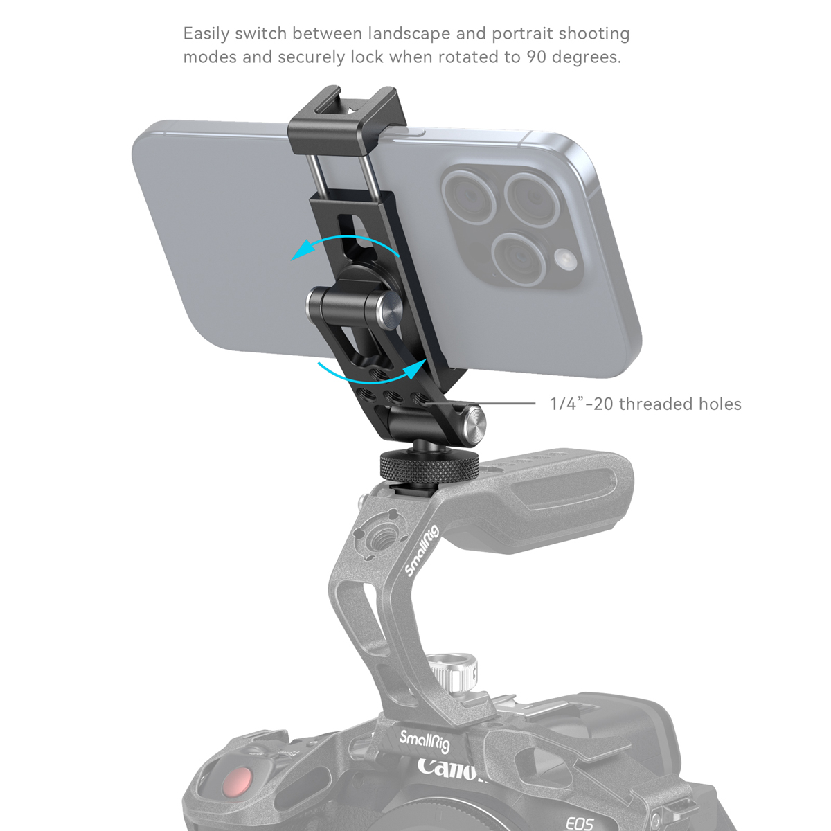 SmallRig 4382 Metal Phone Holder with Cold Shoe Mount