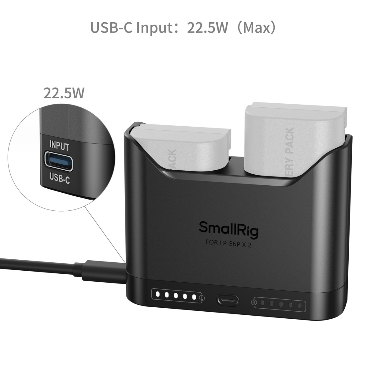 SmallRig 5490 LP-E6P Kamera Akkuladegerät