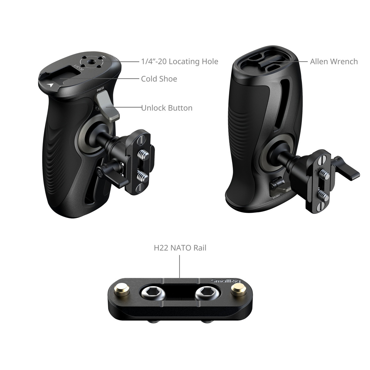 SmallRig 5160 Drehbarer Seitengriff mit NATO-Klemme