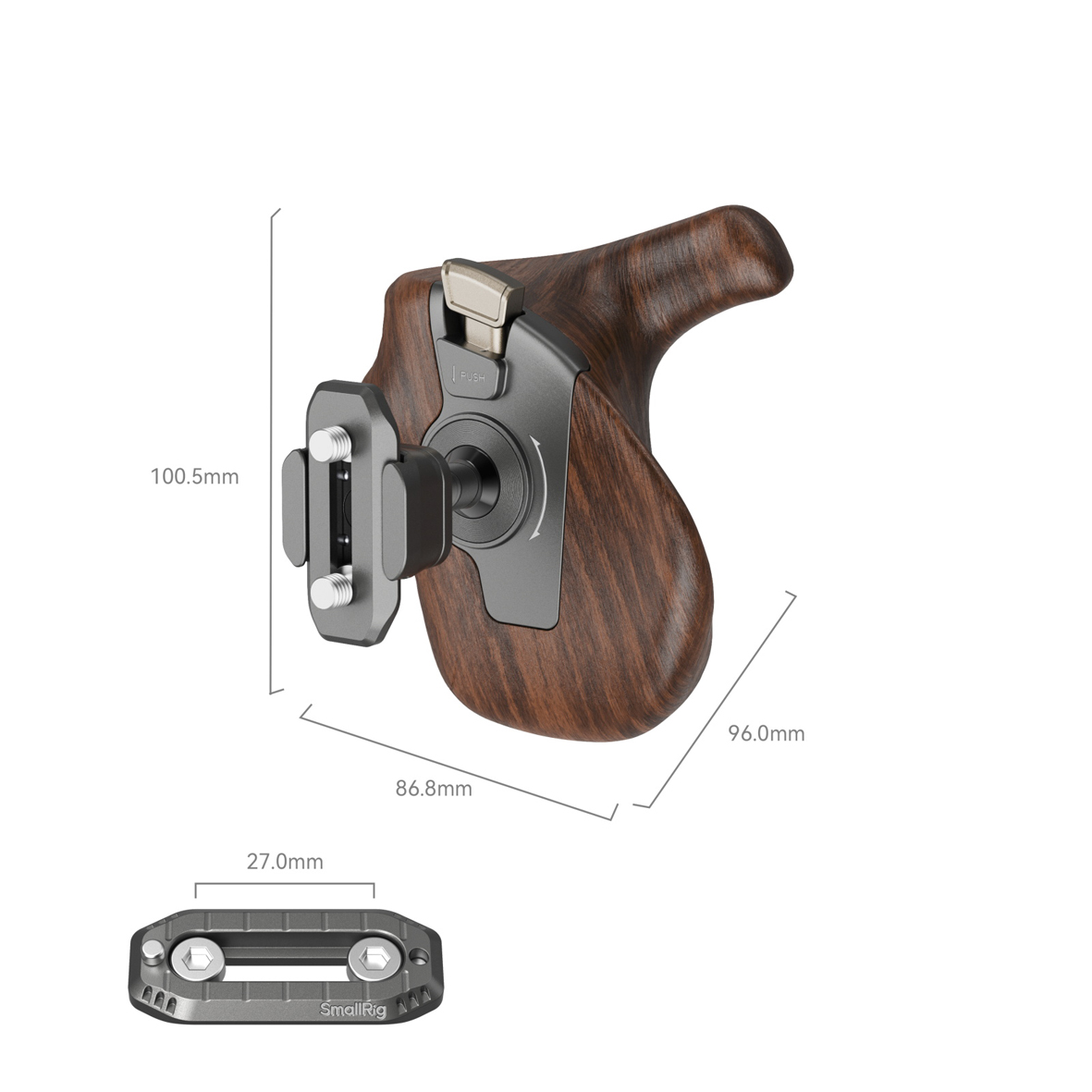 SmallRig 5192 Image Grip Right Side Holzgriff mit NATO-Klemme