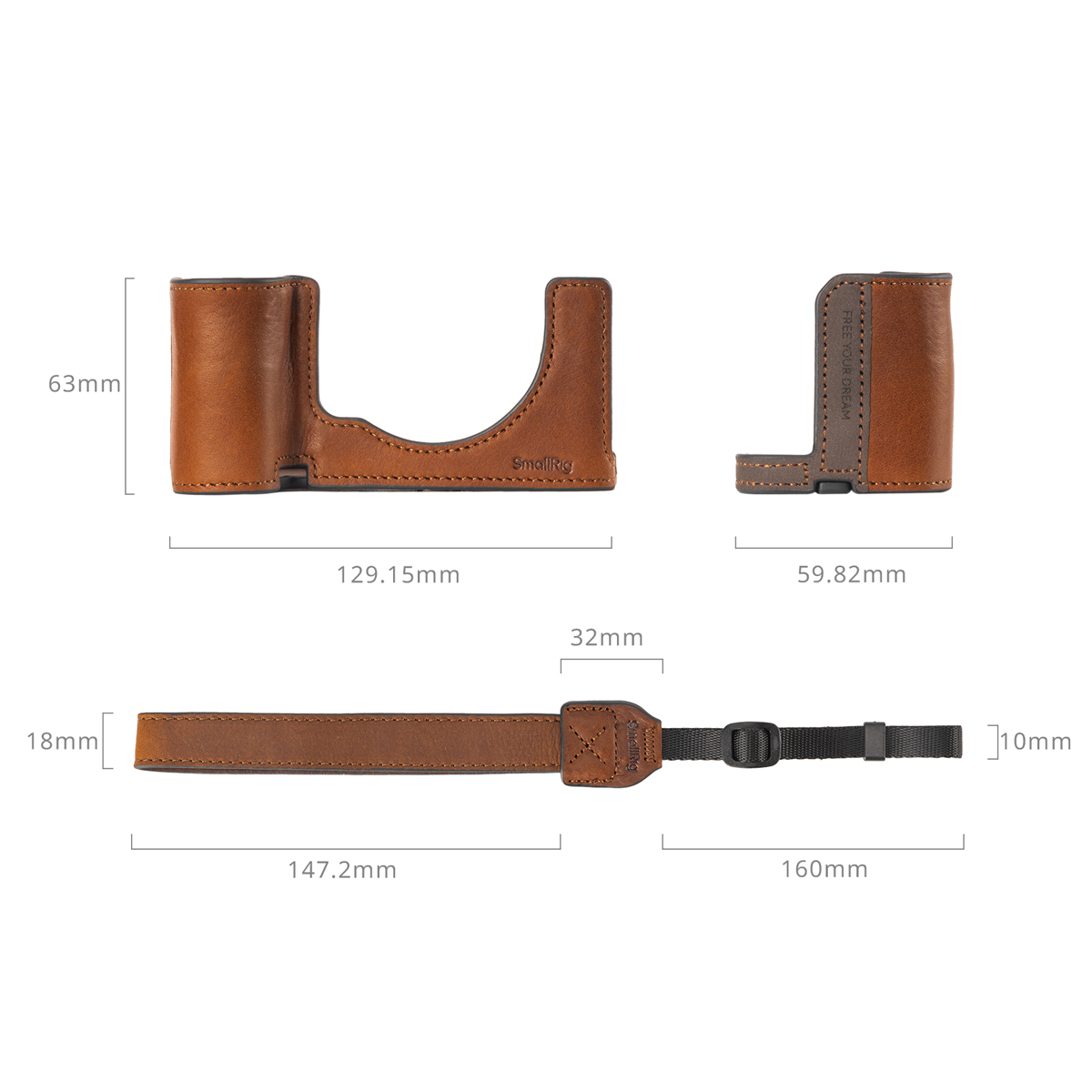 SmallRig 5015 Camera Leather Case Kit für Sony Alpha 7C II / Alpha 7CR