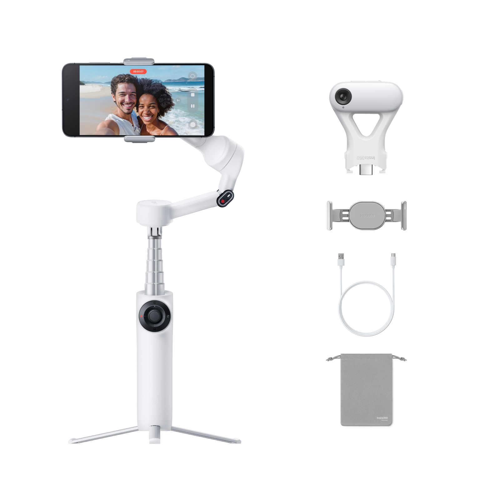 Insta360 Flow 2 AI Tracker Bundle Summit White