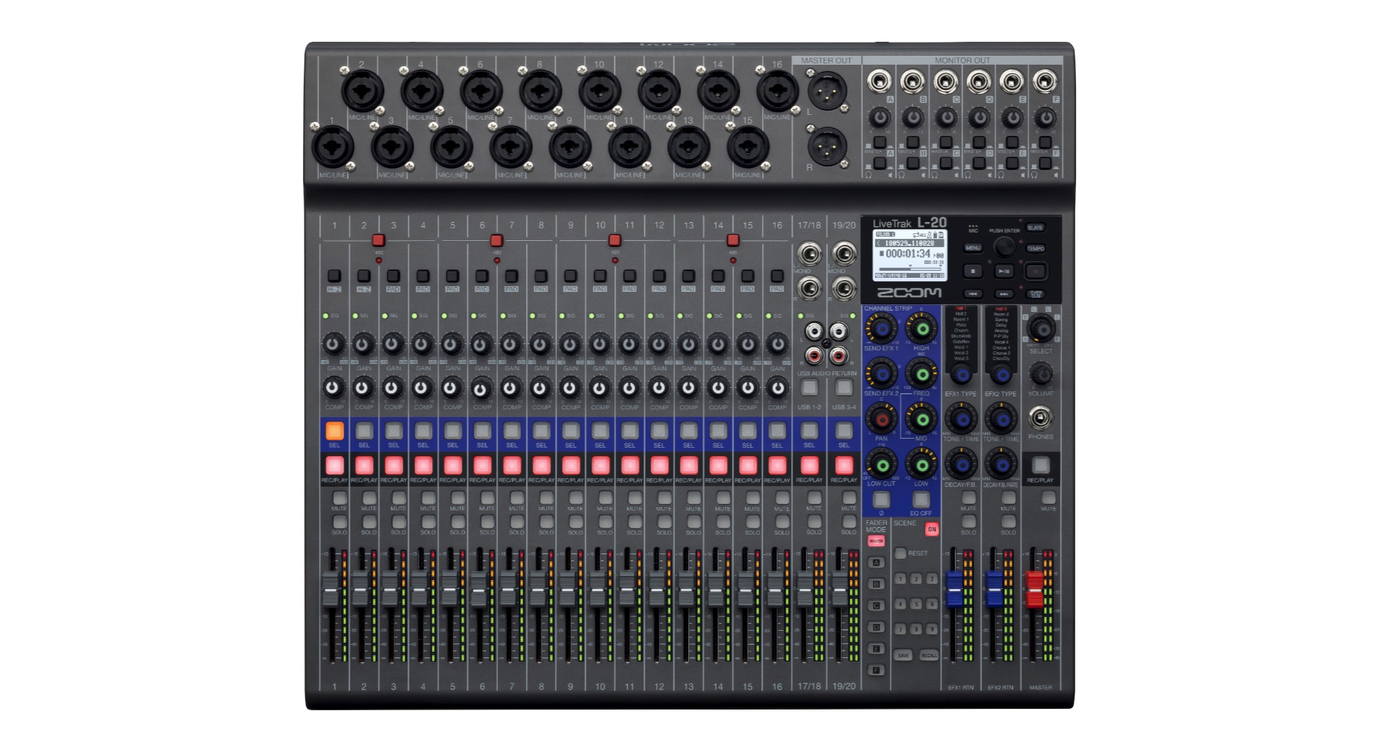 Zoom LiveTrak L-20, schwarz digitales Mischpult