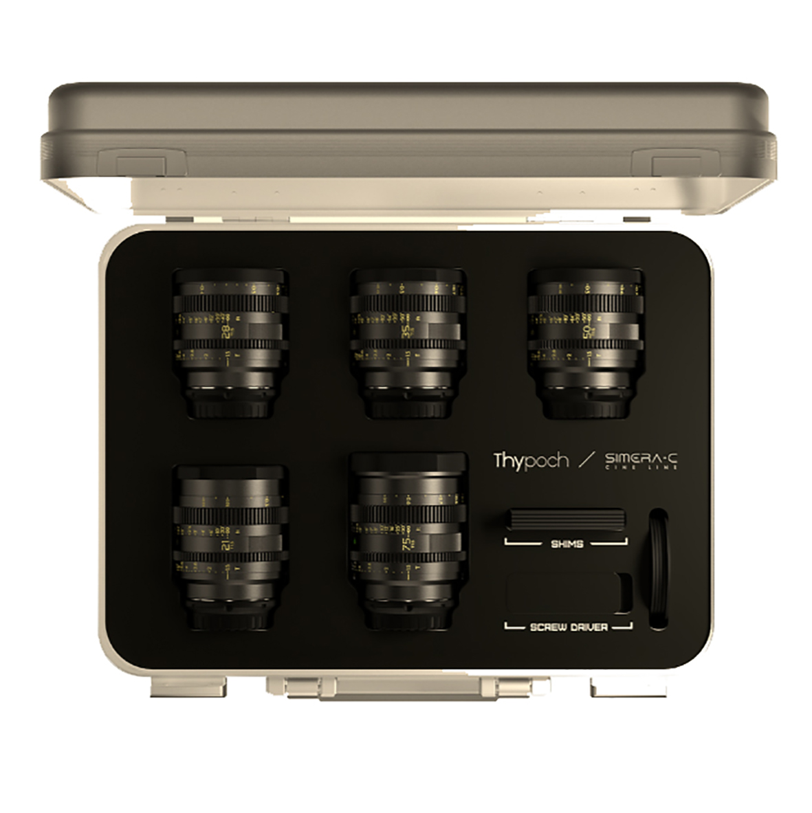 THYPOCH Simera-C 5-Lens Kit 21/28/35/50/75mm T1,5 FF Prime Cine
