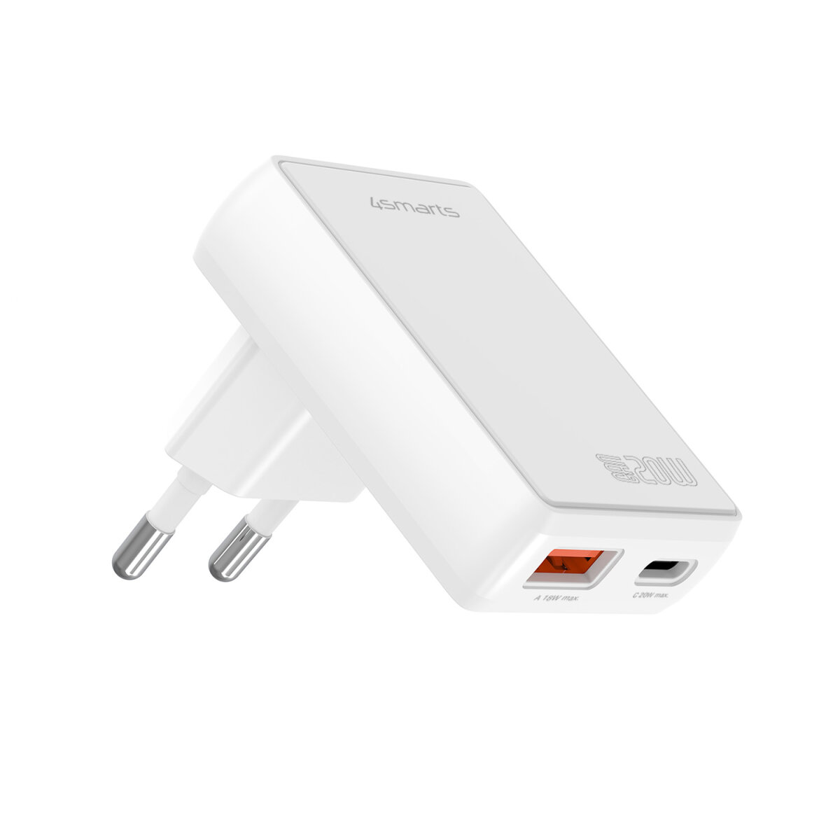4smarts FlatPlug Duos 20W GaN 1C + 1A Netzladegerät