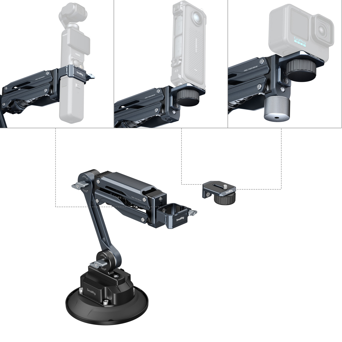 SmallRig 5507 Stoßdämpferhalterung mit elektronischen Saugnapf