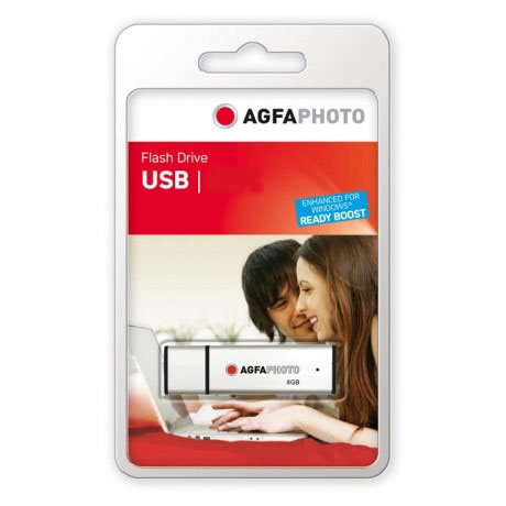 AgfaPhoto USB-Stick 8 GB, USB 2.0 silber