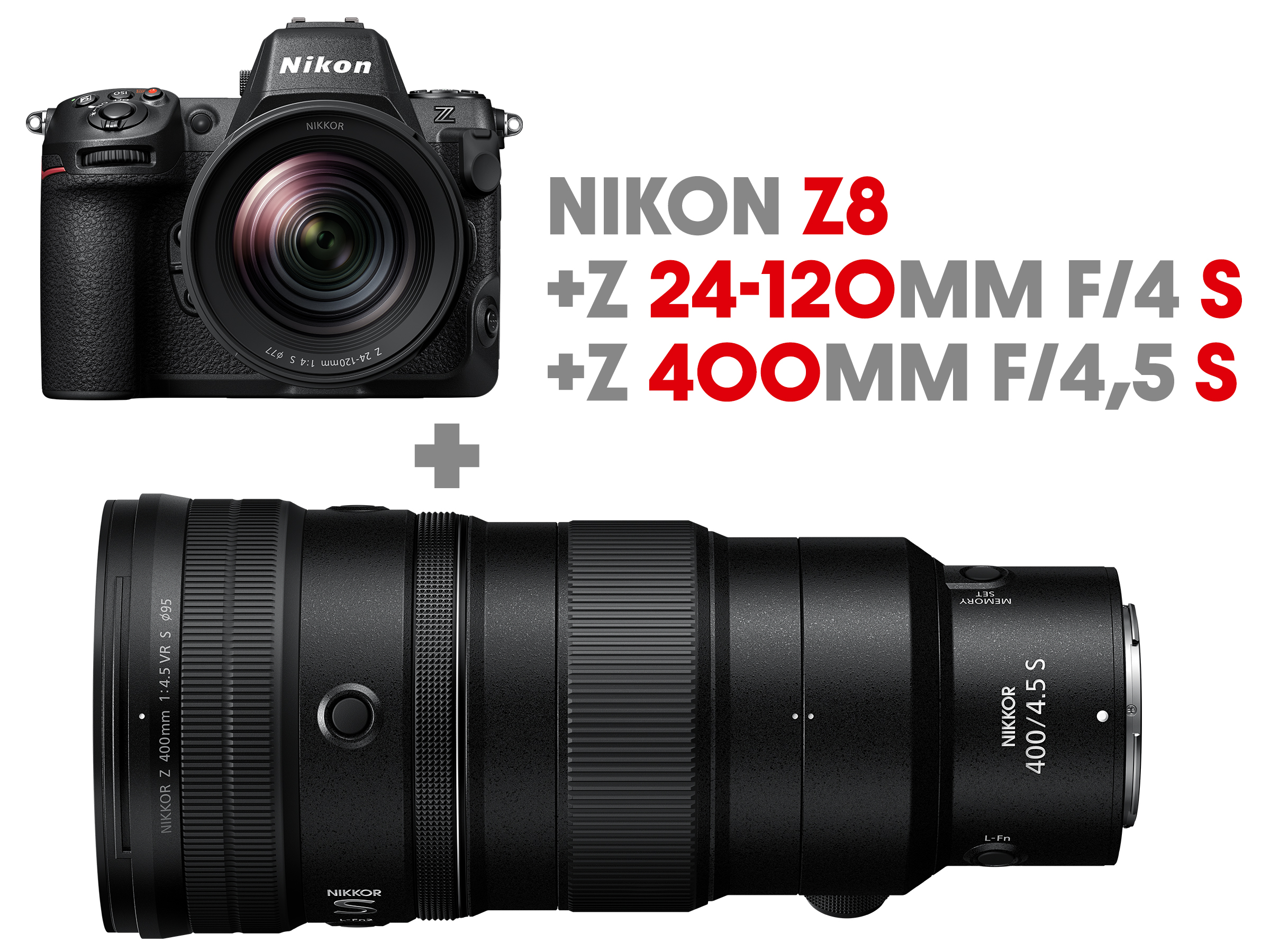 Nikon Z8 Kit 24-120/4 S + 400mm/4.5 VR S |Compact Distance Bundle