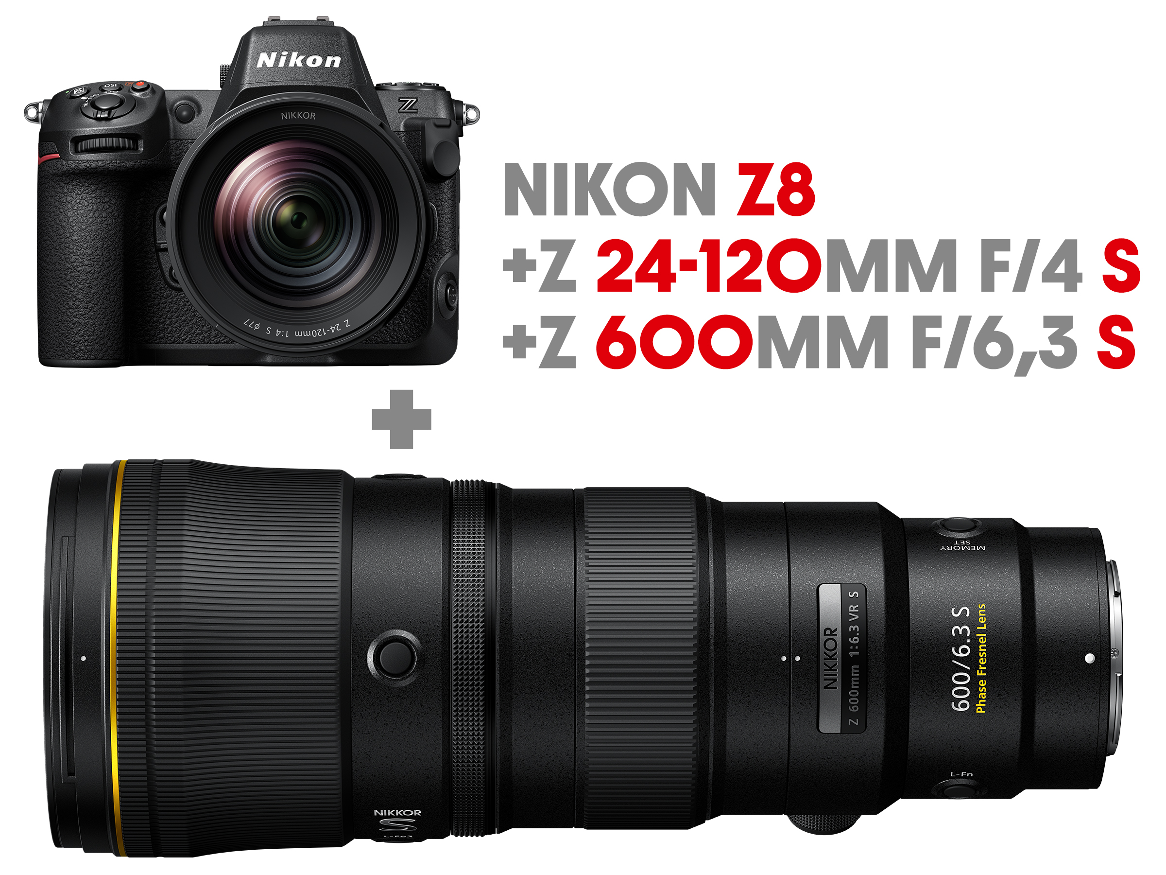 Nikon Z8 Kit 24-120/4 S + 600mm/6.3 VR S |Freehand Super-Tele Bundle