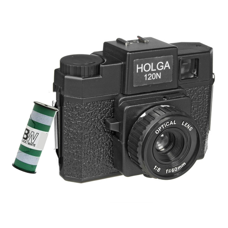 HOLGA 120N Set black, inkl. B+W Film