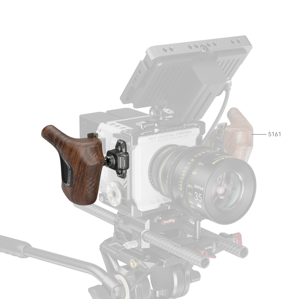 SmallRig 5192 Image Grip Right Side Holzgriff mit NATO-Klemme