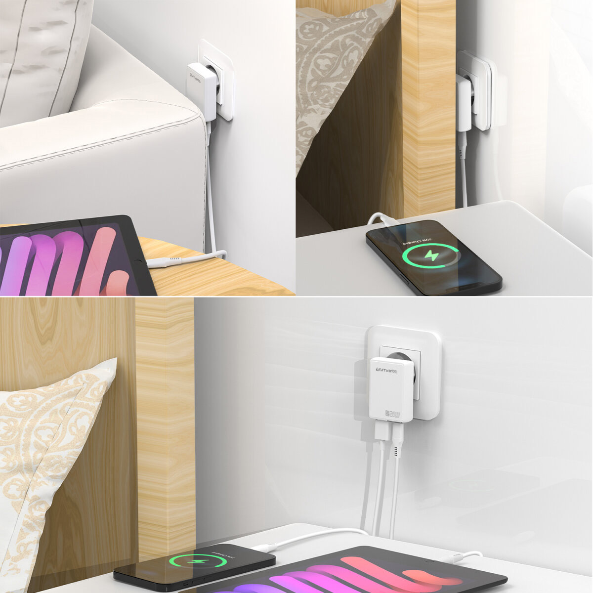 4smarts FlatPlug Duos 20W GaN 1C + 1A Netzladegerät