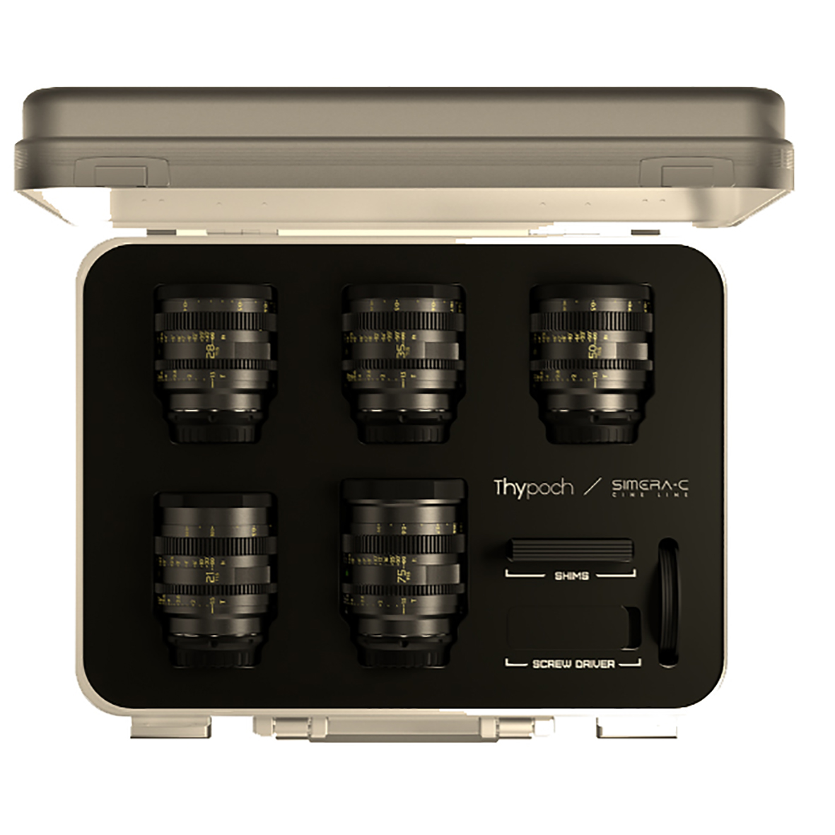 THYPOCH Simera-C 5-Lens Kit 21/28/35/50/75mm T1,5 FF Prime Cine