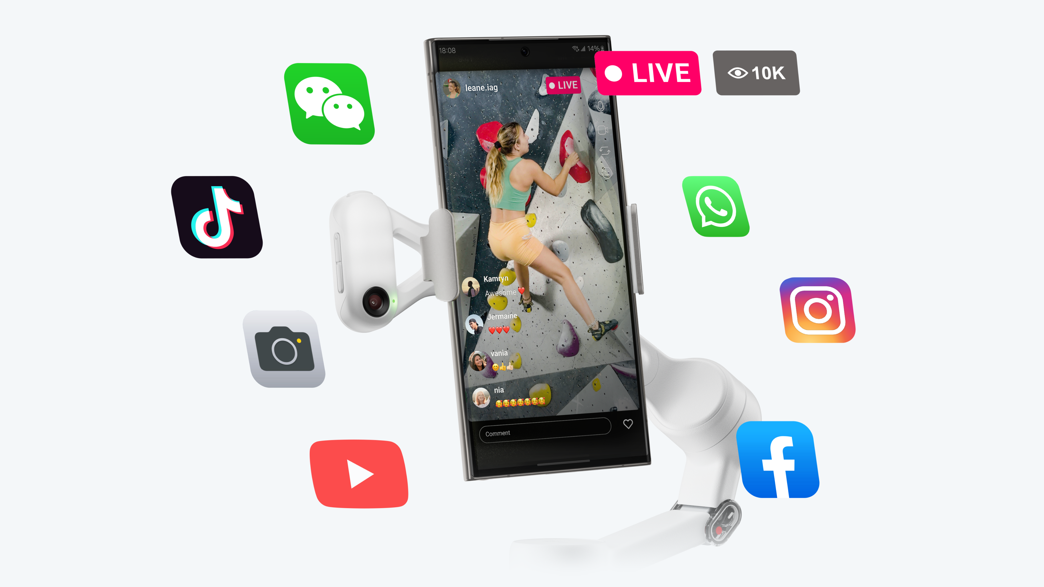 Insta360 Flow 2 AI Tracker Bundle Summit White