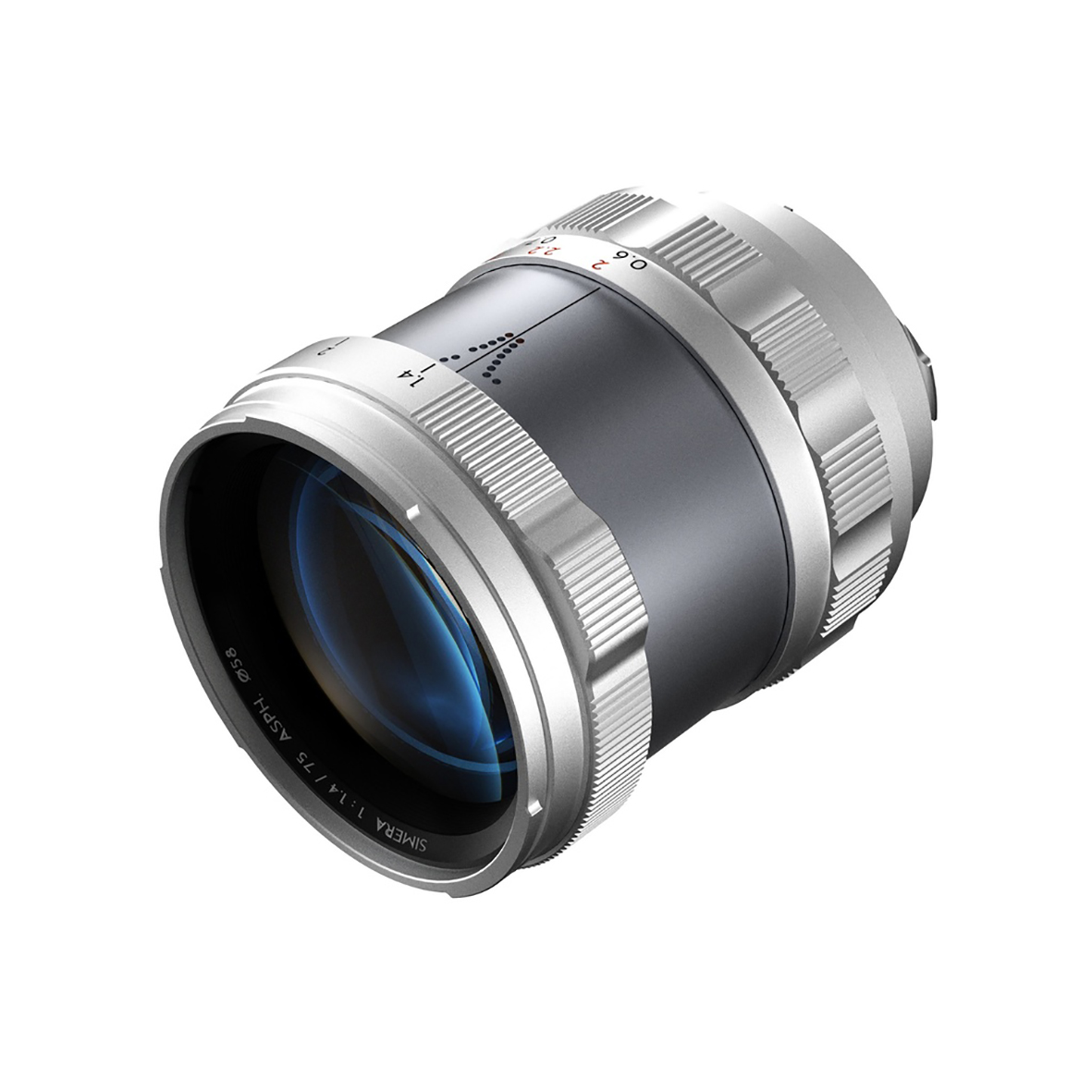 THYPOCH Full-frame Photography Lens Simera 75mm f1,4 for Leica M Mount,silb