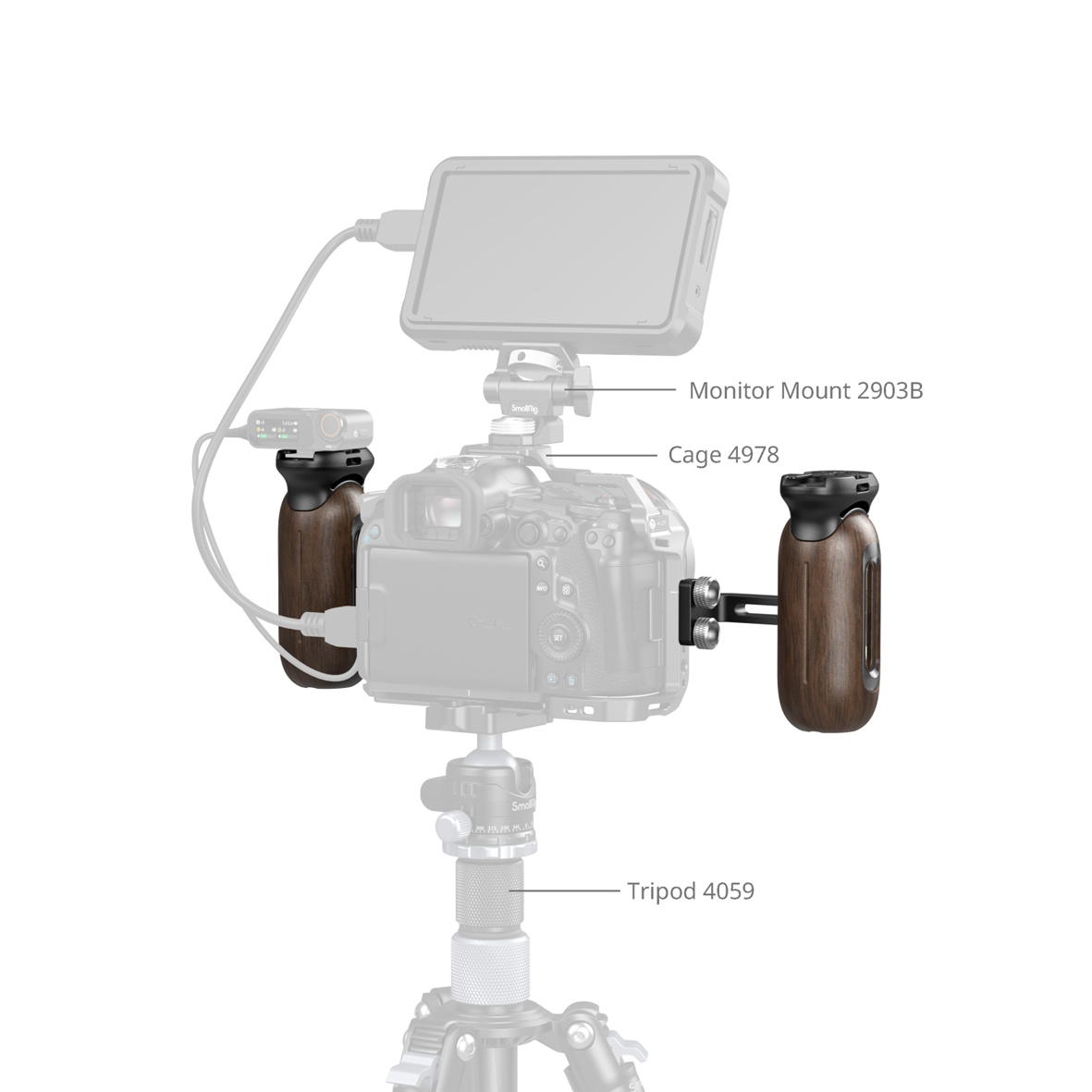 SmallRig 5237 Seitlicher Holzgriff mit 1/4"-20 Schrauben