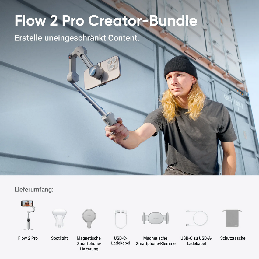 Insta360 Flow 2 Pro Creator Bundle Stone Gray