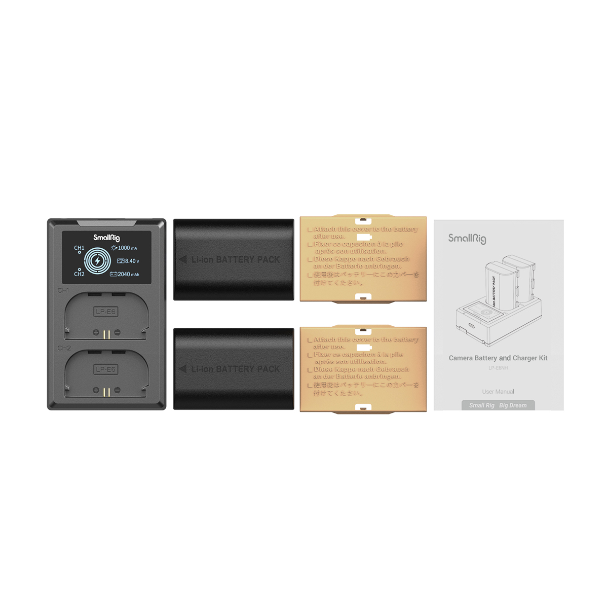 SmallRig 3821 LP-E6NH Kamera-Akku und Ladegerät Kit