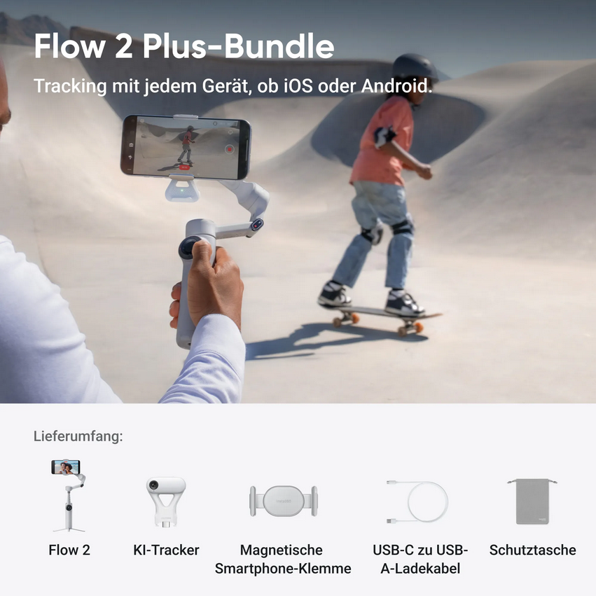 Insta360 Flow 2 AI Tracker Bundle Summit White