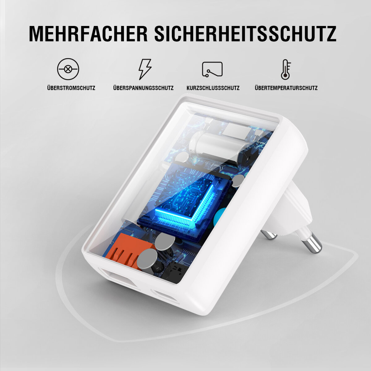 4smarts FlatPlug Duos 20W GaN 1C + 1A Netzladegerät
