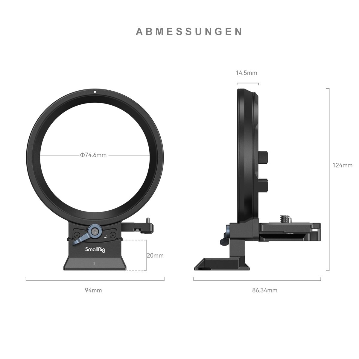 SmallRig 4300 Drehbares Horizontal- Vertikal-Montageplatten-Kit für Canon