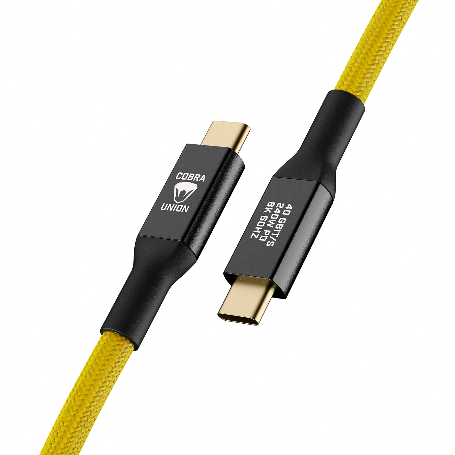 Cobra Union USB-C Kabel Gelb 40G 0,3m gerade