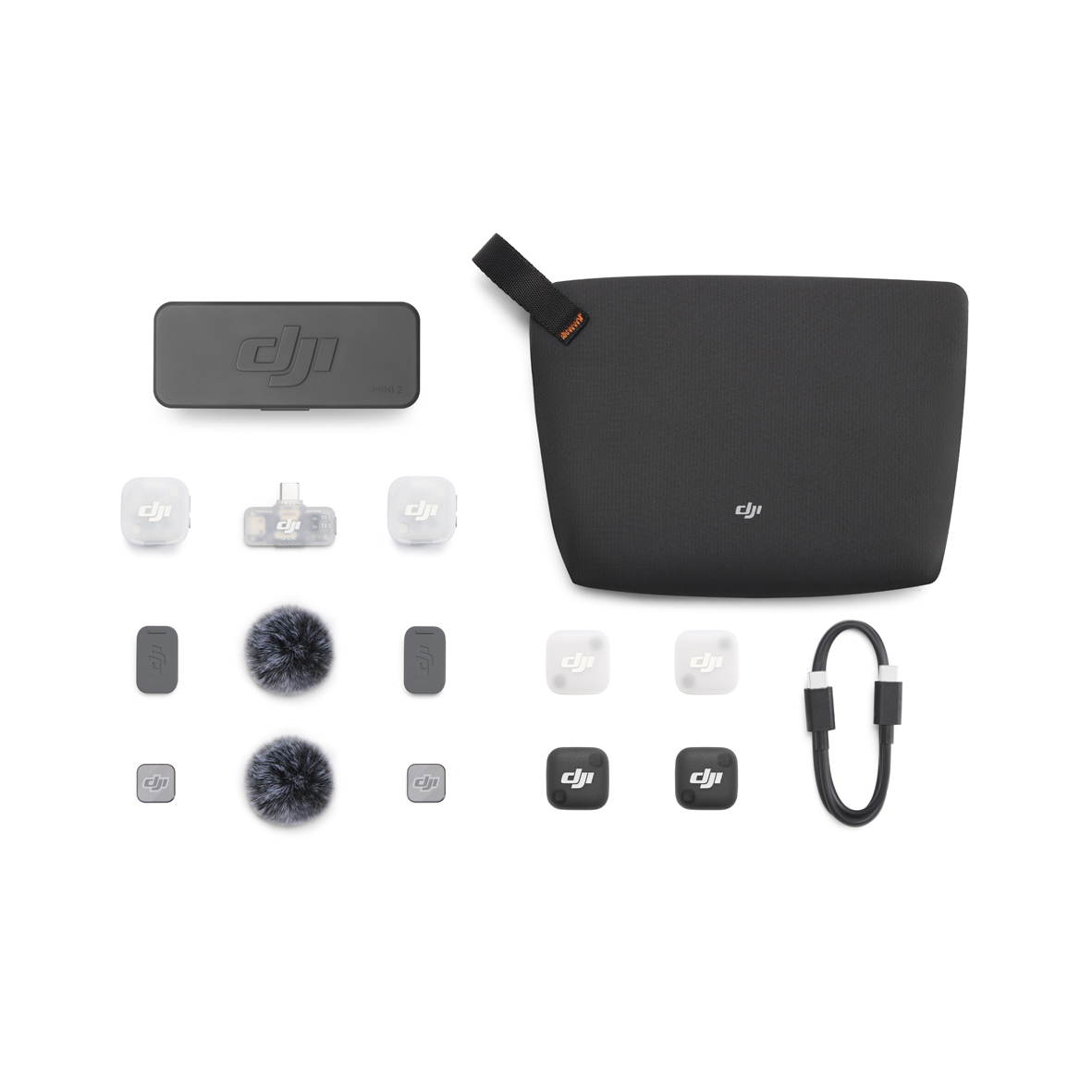 DJI MIC Mini 2 (2 TX + 1 Mobile RX+Charg Case), Empfänger, Sender, Ladeschale